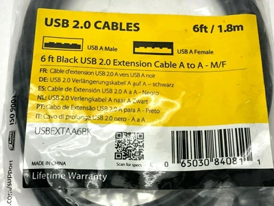 USBEXTAA6BK | StarTech  USB Extension Cable 6ft - New