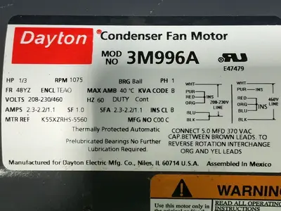 Used DAYTON 3M996A Motors (misc) Ohio US | HGR 24 #1566991