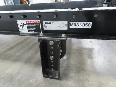 EMI 28"x 10' Gravity Roller Conveyor 1.9" Roller 25"BF 3" Centers 12"H