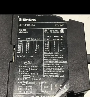 Used SIEMENS 3TF4101-0A PLC Contactors | Ideal Machinery #618716