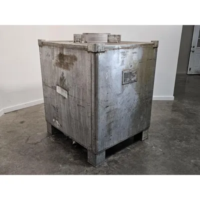 Used 395 Gallon IBC Stainless Steel Portable Liquid Tote Pressure Rated