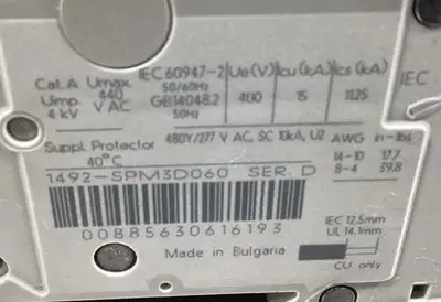 USED ALLEN BRADLEY 1492-SPM3D060