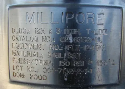 USED MILLIPORE 12R X 3 HIGH T-LINE