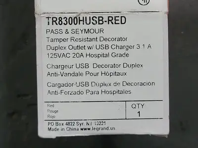 NEW PASS & SEYMOUR TR8300HUS-RED