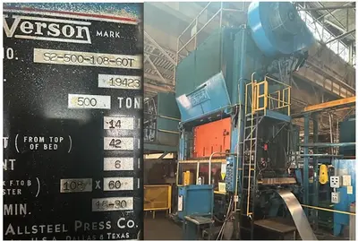 Used 1970 VERSON S2-500-108-60 Straight Side Presses Michigan US | Aucto #1334367