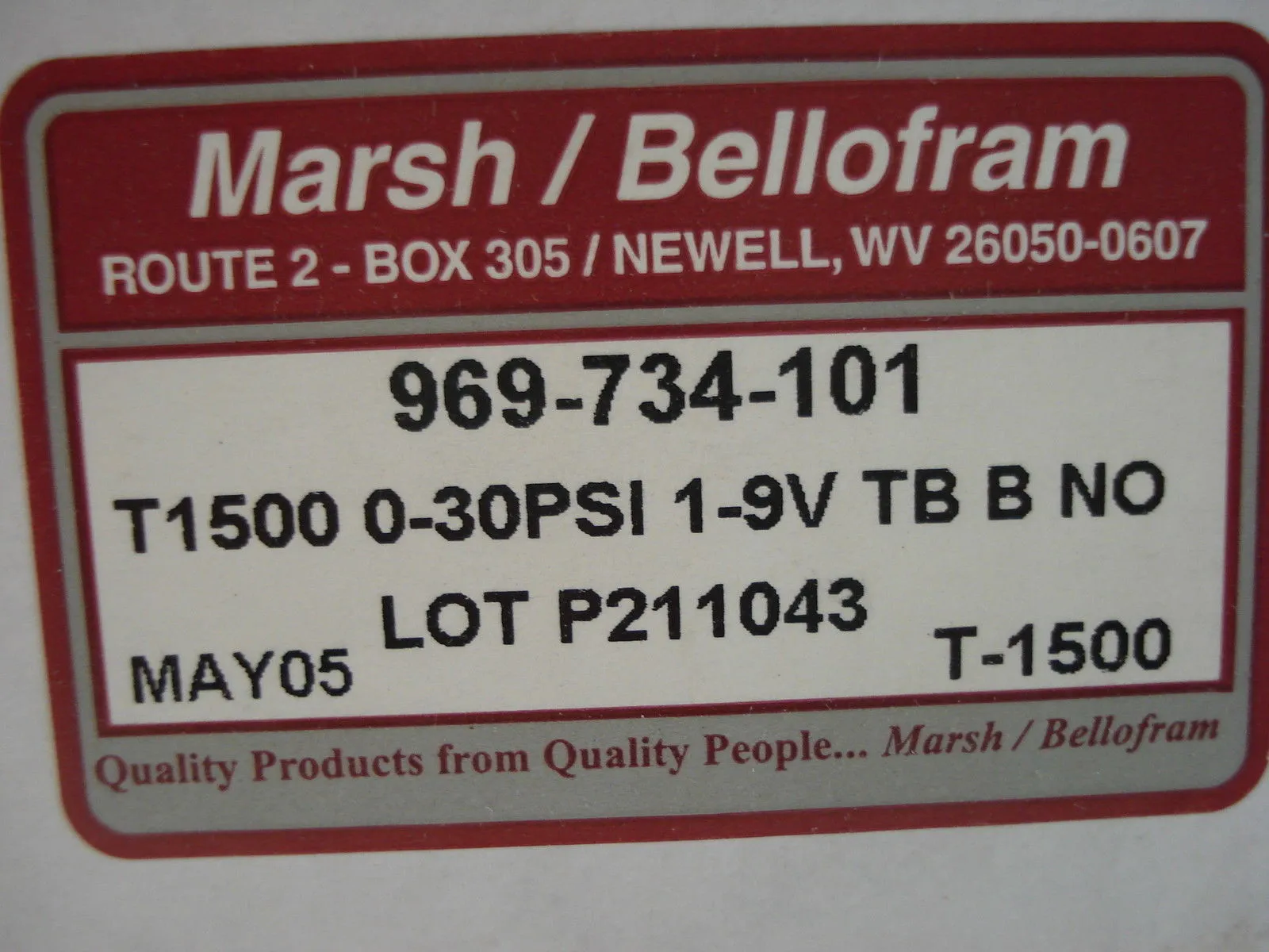 NEW MARSH BELLOFRAM 969-734-101