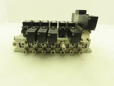 SMC VV5FS2 Plug-In 7-Station Manifold Control Unit VFS2000 Solenoid Valve Bank