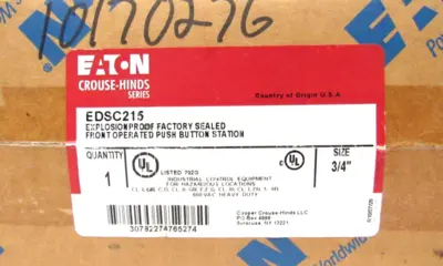NEW SEALED EATON CROUSE HINDS EDSC215 PUSHBUTTON STATION