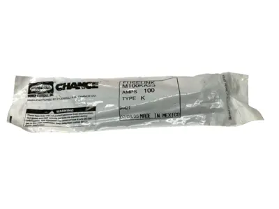 NEW HUBBELL CHANCE FUSELINK REMOVABLE BUTTONHEAD 23" PIGTAIL TYPE K 100A