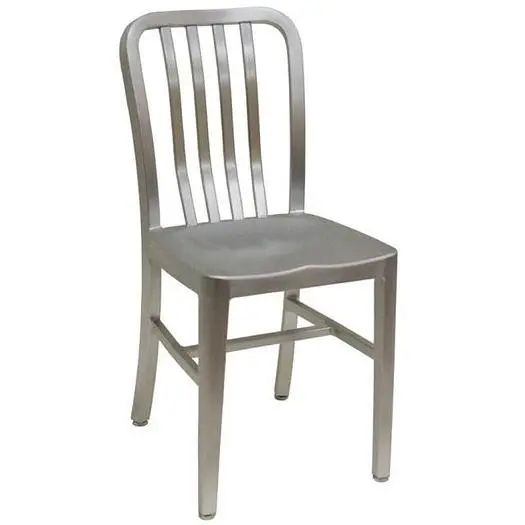 ARMLESS SLAT BACK ALUMINUM OUTDOOR CHAIR