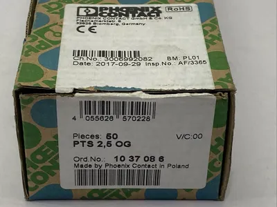 PTS 2,5 OG,1037086 | Phoenix Contact PTS 2,5 OG Feed-Through Terminal Block 1037086 LOT OF 50 - New Other