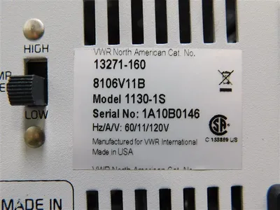 VWR 13271-160 Heating Circulator 1130-1S 120V 60Hz 11A 8160V11B Used