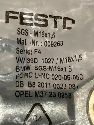 Used FESTO SGS-M16X1,5 Misc Electrical & Power Parts Ohio US | Surplus Asset Holdings #1234568