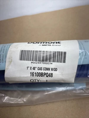 Dormont Blue Hose Gas Connector BPQ Series 1" x 48" 16100BPQ48 Fast Shipping.