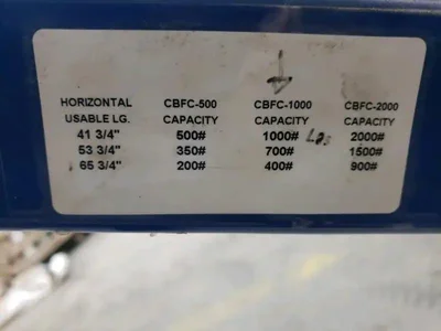 COUNTER BALANCED FLOOR CRANE 2000 LB By Vestil # 3671