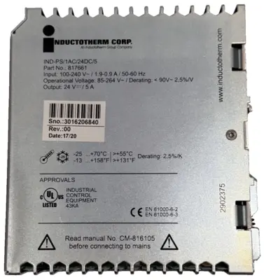 NEW INDUCTOTHERM IND-PS/1AC/24DC/5