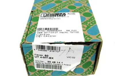 LOT OF 50 NEW PHOENIX CONTACT TERMINAL BLOCKS 3046141 UT4MTEX
