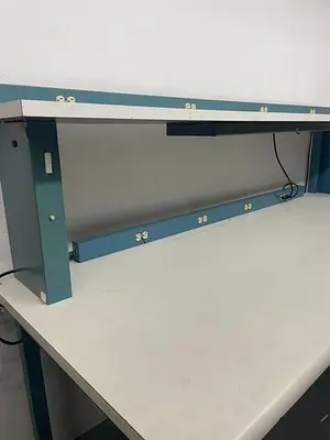 WORKBENCH WITH STORAGE AND LIGHT 96'' x34'' x61''h