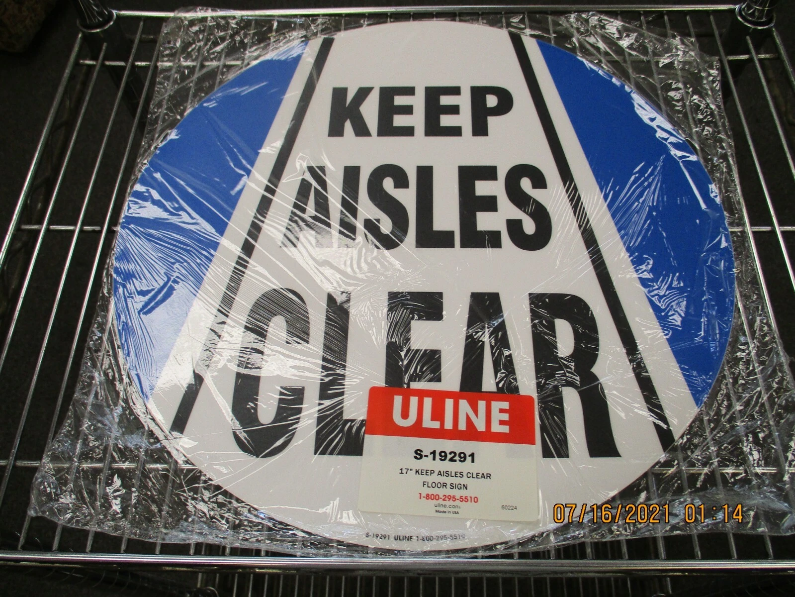 Uline S-19291 17" New Keep Aisles Clear Signs