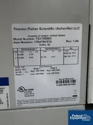 Thermo Fisher Scientific Thermo Fisher Scientific ULT Freezer, Model TSX70086A