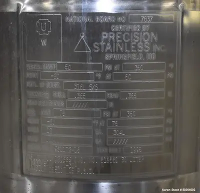 Used PRECISION STAINLESS 30 LITER Stainless Steel Tanks Illinois US | Aaron Equipment #85918