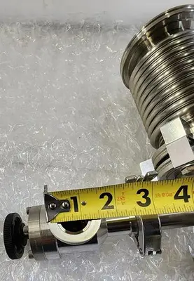 MDC KAV-100 PNEUMATIC ANGLE VALVE with EDWARDS HIGH VACUUM ADAPTER PIPES