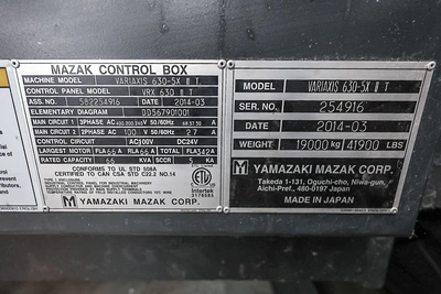 Used 2014 MAZAK VARIAXIS 630-5X II T Multitasking Machining Centers Colorado US | Elevation Machine #1412023