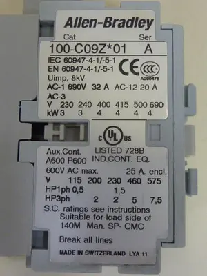 USED ALLEN BRADLEY 100-C09Z.01 SER A