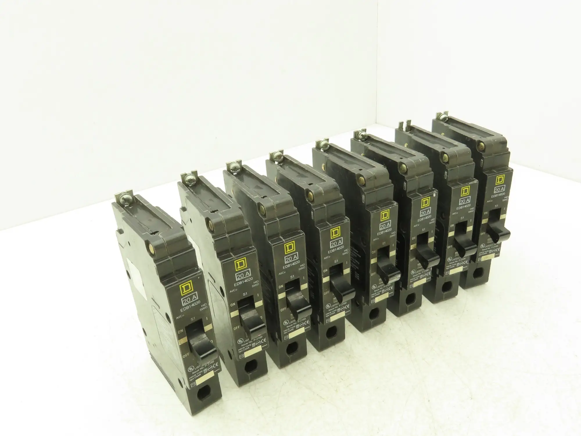 Square D EDB14020 Bolt-On Circuit Breaker 20A 277V 1P 1PH EDB 20 AMP Lot of 8