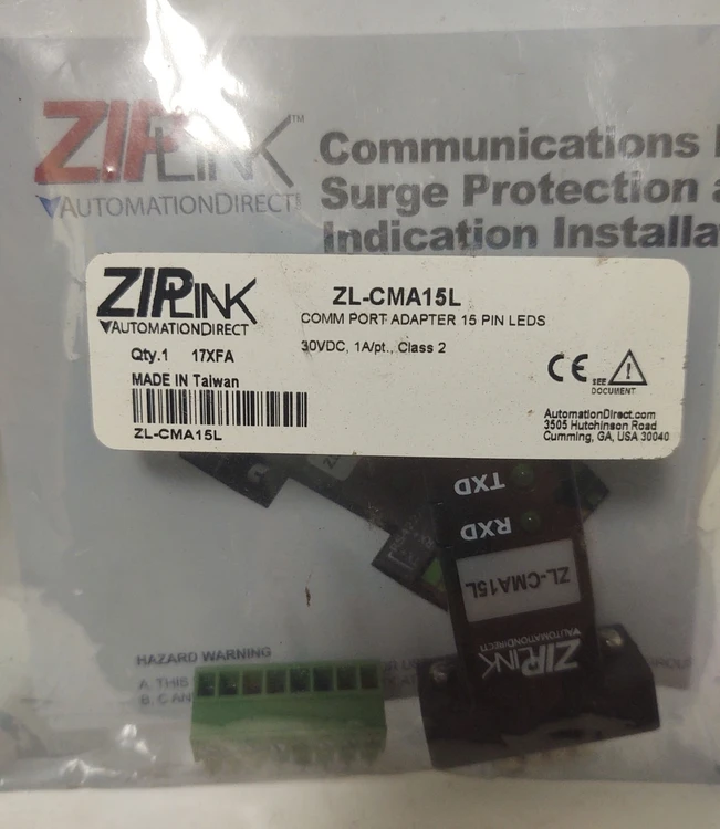 New | in-Stock ZIPLINK ZL-CMA15L Connector Accessories Kentucky US | Edwards Industrial Repair #1016402
