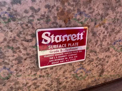 USED STARRETT GRADE B TOOLROOM GRANITE 24"X36"X6" W/ COMPRESSION TESTER, METEOROLOGY