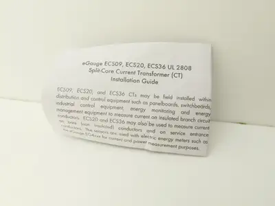 EGauge Systems ECS20-200 Current Transformer Split-Core CT 20mm 200A 600VAC