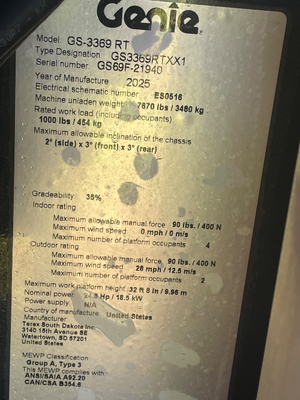 NEW 2025 Genie GS-3369 RT