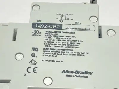 1492-CB2G050 | Allen Bradley  Circuit Breaker 2-Pole 5A 480Y/277V 1.5HP LOT OF 2 - Used