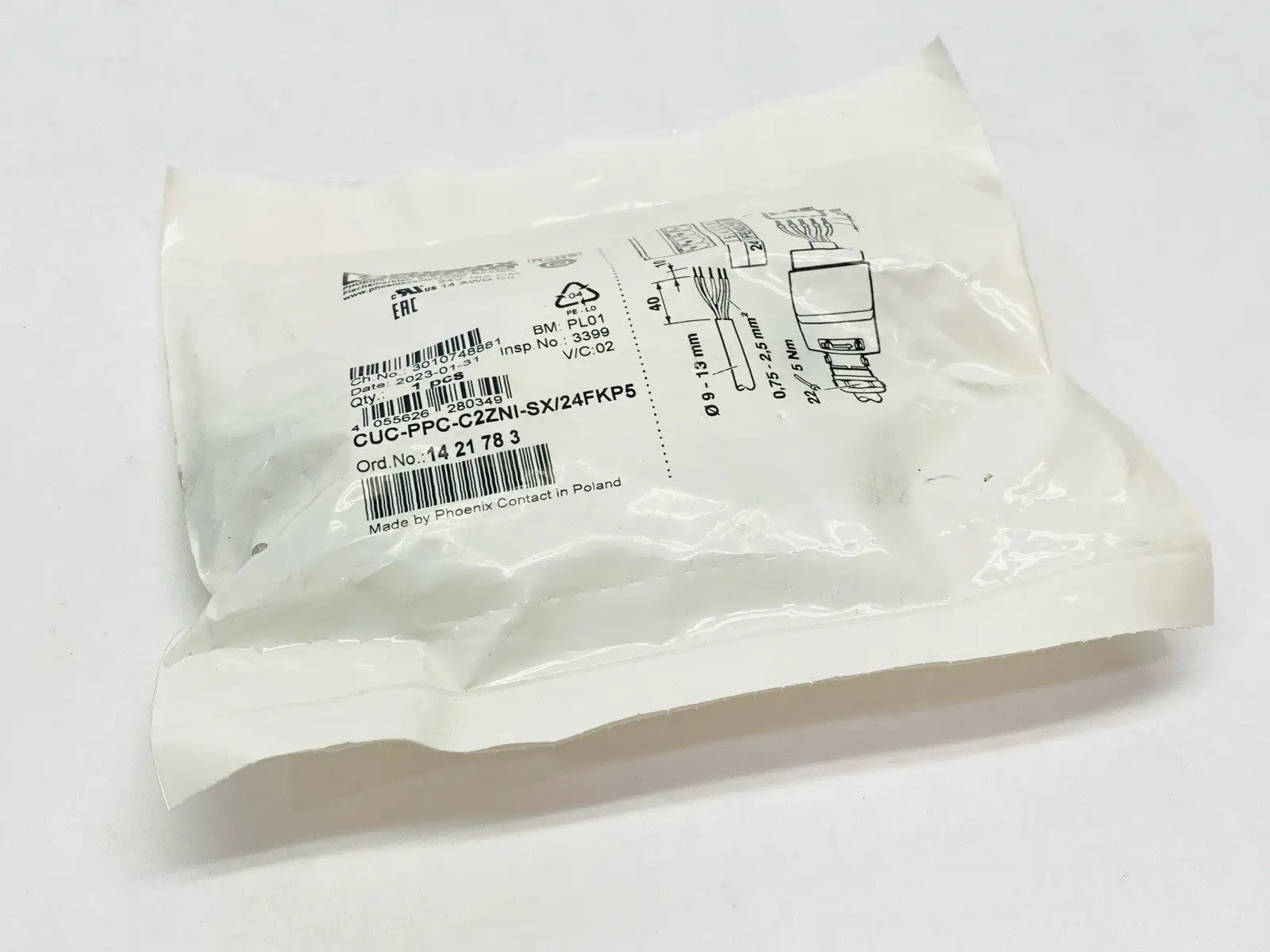 CUC-PPC-C2ZNI-SX/24FKP5 | Phoenix Contact  Power Connector 1421783 - New