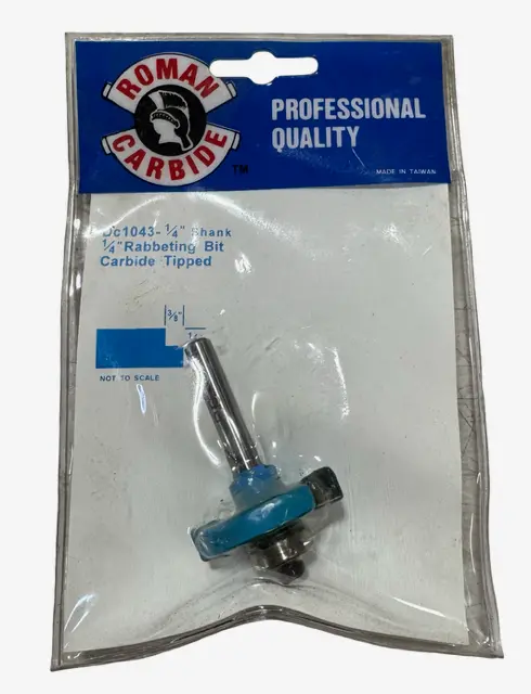 Roman 1/4" Rabbeting Carbide Tipped Router Bit 1/4" Shank DC1043