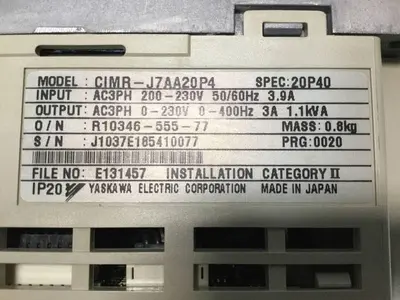 USED YASKAWA CIMR-J7AA20P4