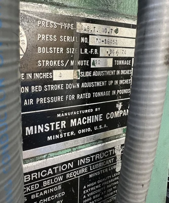 USED MINSTER MINSTER 7D PRESS