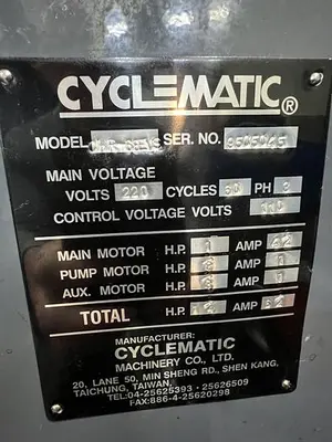 USED 2006 CYCLEMATIC CHR68 EVS CHUCKER TOOL ROOM LATHE