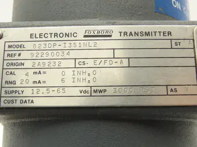 Foxboro 823DP-I3S1NL2 Electronic Pressure Transmitter 12.5-65VDC 3000PSI