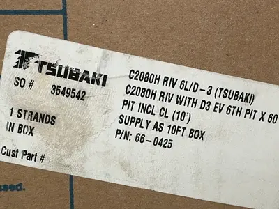 New | in-Stock TSUBAKI C2080H RIV 6L/D3 Miscellaneous MRO Ohio US | HGR 24 #1305108