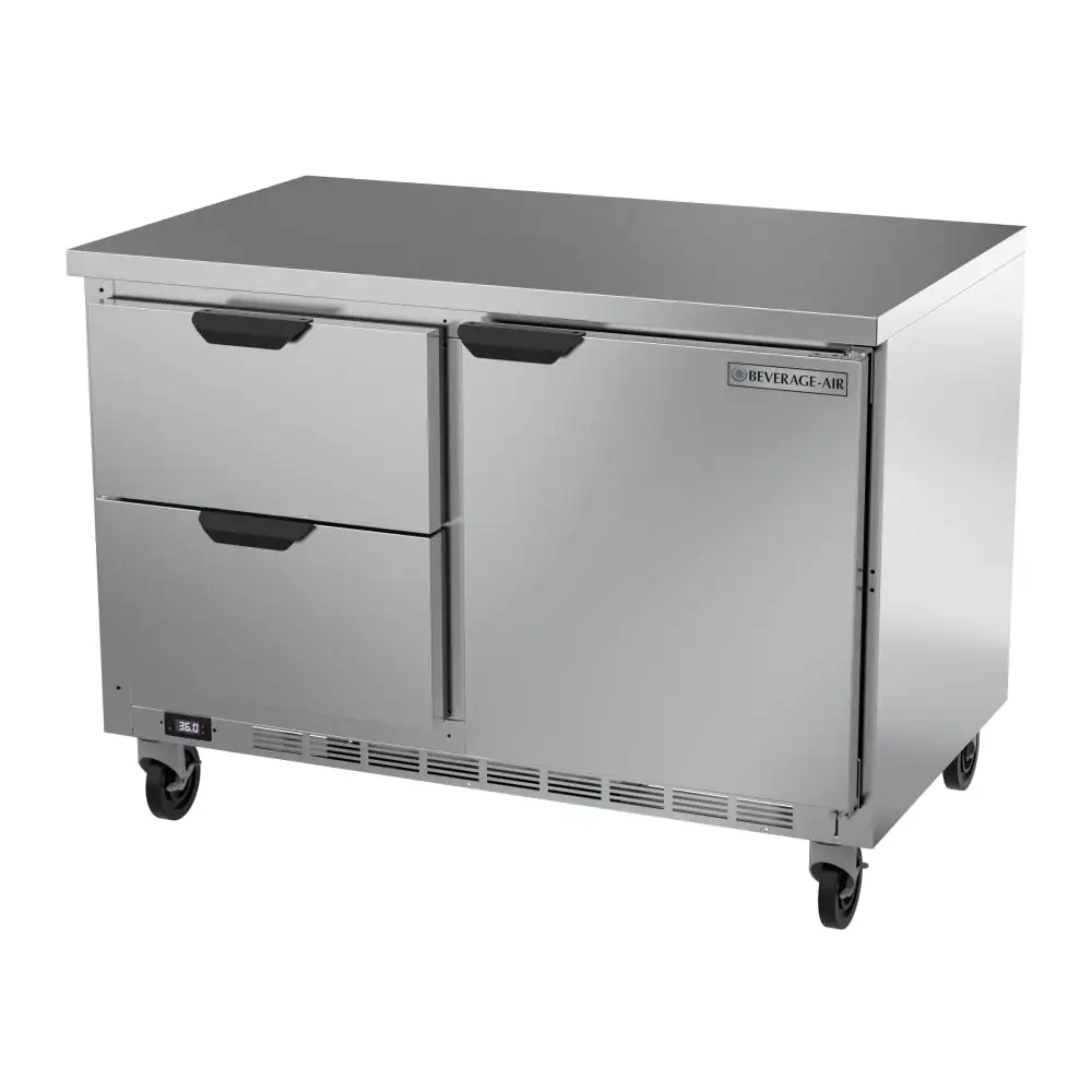 Beverage-Air WTRD48AHC-2-FLT 48" Worktop Refrigerator W/ (2) Section, 115v