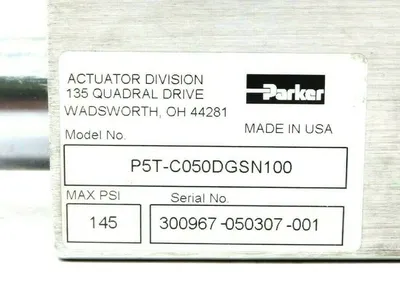 NEW PARKER P5T-C050DGSN100 SHORT STROKE THRUSTER – 145PSI P5TC050DGSN100