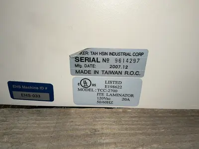 Used 2007 TAH HSIN INDUSTRIAL CORP TCC2700 Laminating Equipment Ohio US | HGR 24 #1463400
