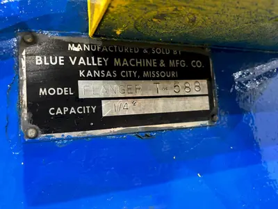 1/4" CAPACITY BLUE VALLEY MODEL #FLANGER-T-588 FLANGING MACHINE: YOBRO #24453