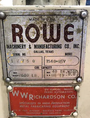 USED 1972 ROWE 7540-DSV