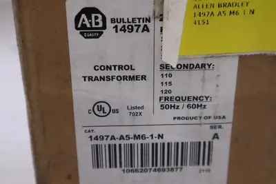 ALLEN BRADLEY 1497A-A5-M6-1-N CONTROL CIRCUIT TRANSFORMER STOCK 5200CC