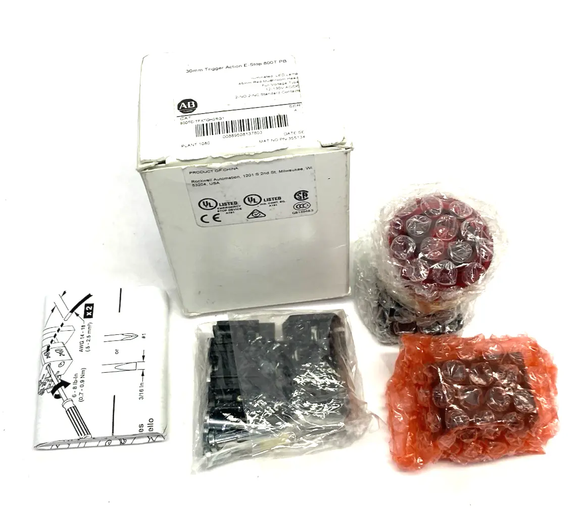 New | in-Stock Allen Bradley Ser. A Trigger Action E-Stop Two-Pos. Maintained Relays & Switches Michigan US | Maverick Industrial Sales #1402458
