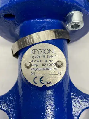 USED KEYSTONE SEATED BUTTERFLY VALVE DN100 DI BODY