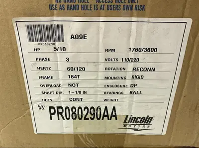 New | in-Stock LINCOLN PR080290AA Motors (misc) | Surplus Asset Holdings #1227381